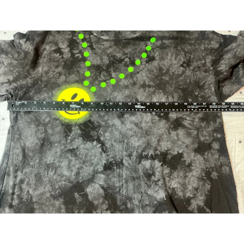 Insomniac Electric Mile Tie Dye Long Sleeve Shirt Mens XL Rave Smiley Face Black